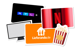 Netflix, RTL+, Lieferando.de-logo
